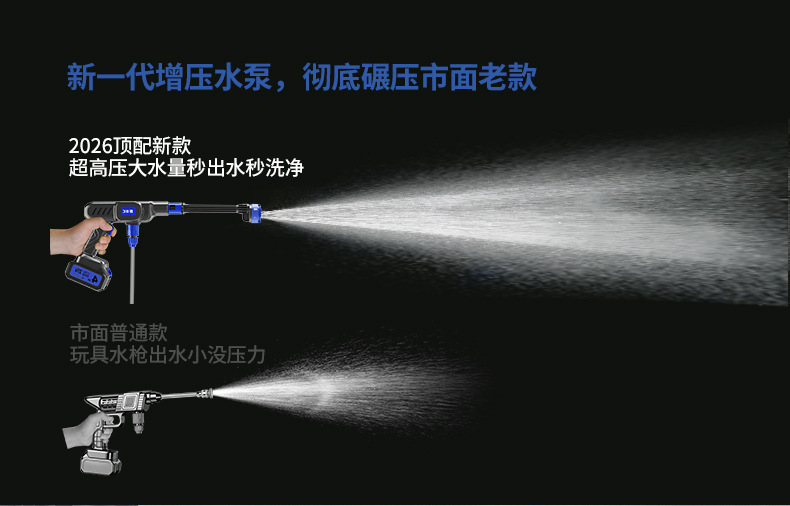 Carefully Selected Cross-Border High-Pressure Water Gun Wireless Car Wash Machine, Cross-Border Car Wash Water Gun, High-Power Lithium Battery Dedicated for Cars