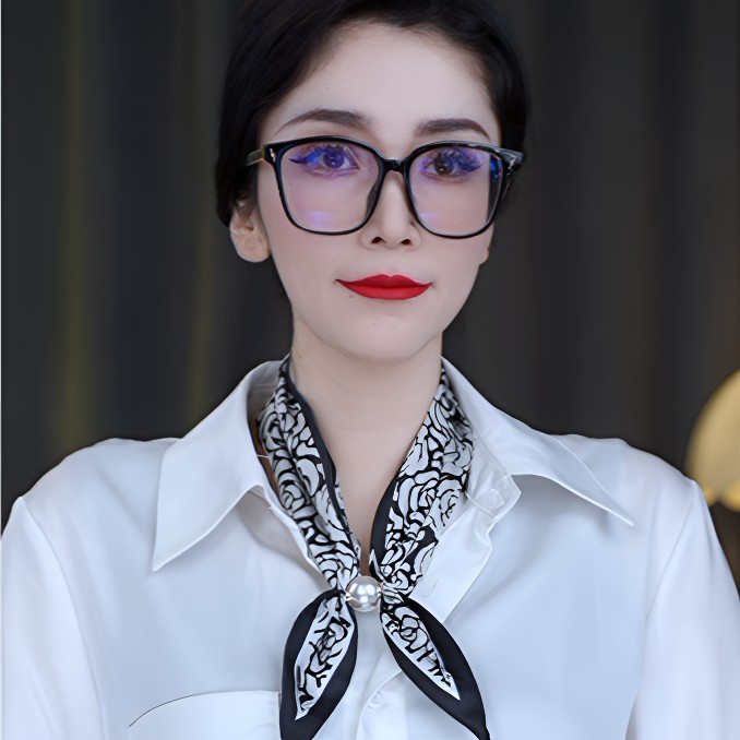 [Four Seasons] New Fashionable and Versatile Silk Scarf for Spring and Summer, Women's Multifunctional Silk Scarf with Beaded Magnetic Clasp
