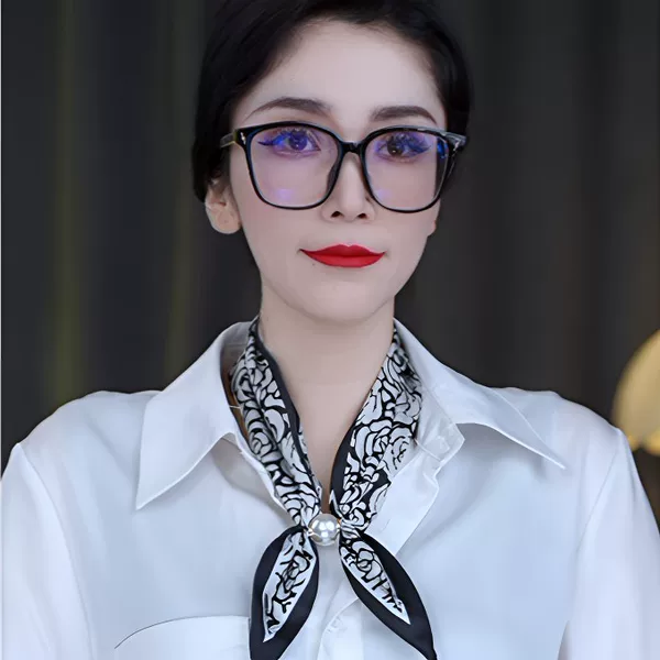 [Four Seasons] New Fashionable and Versatile Silk Scarf for Spring and Summer, Women's Multifunctional Silk Scarf with Beaded Magnetic Clasp