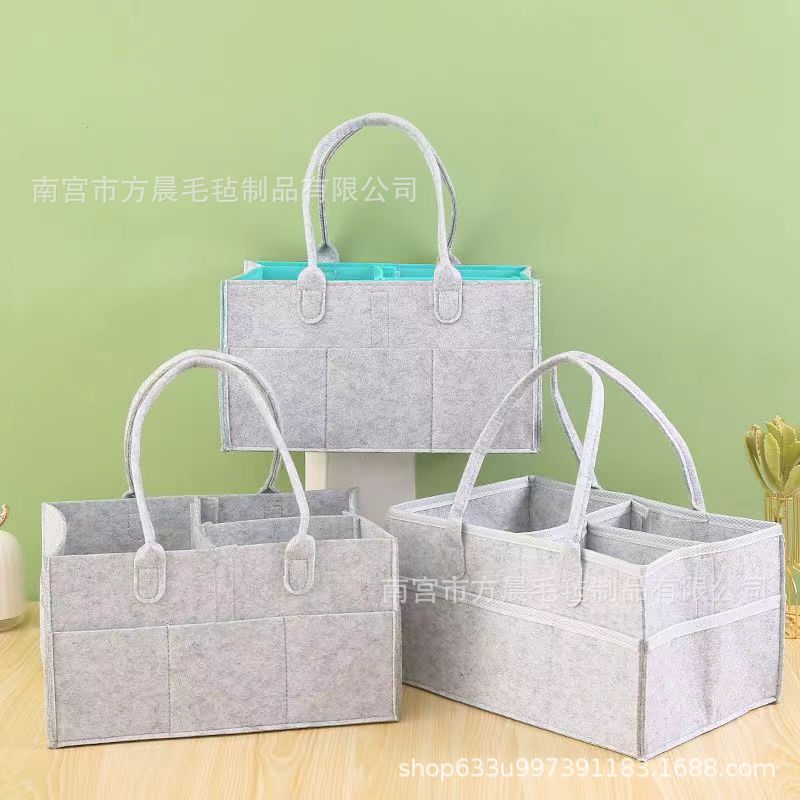 儿童尿不湿毛毡包妈咪包大容量收纳袋便携手提袋旅行化妆收纳包