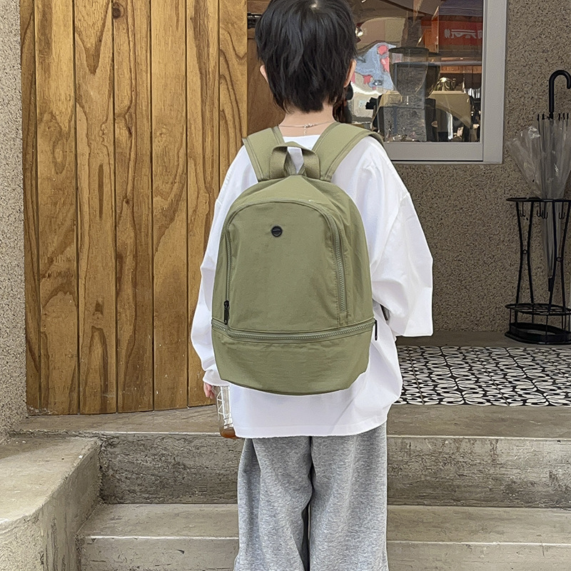 2025 nueva mochila para niños, color sólido simple, mochila de gran capacidad para niños y niñas