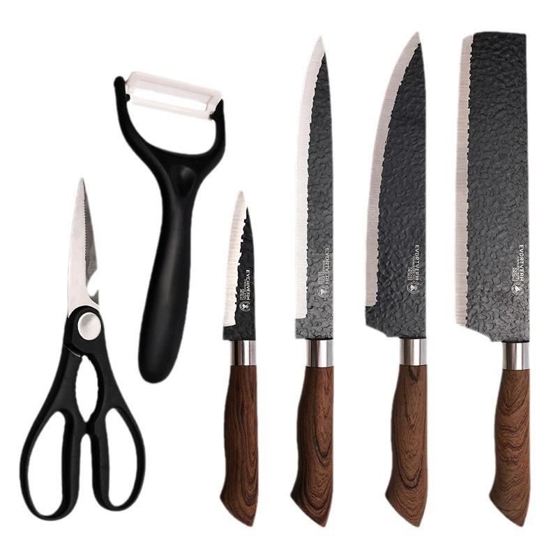 With a forged pattern set stainless steel, knife, handle, gift box, (Physicals)
