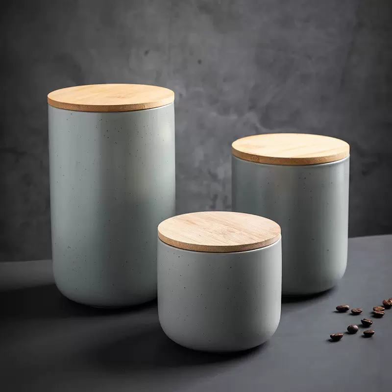 北欧陶瓷密封罐厨房杂粮储物罐食品收纳罐糖果罐咖啡茶叶罐密封盒