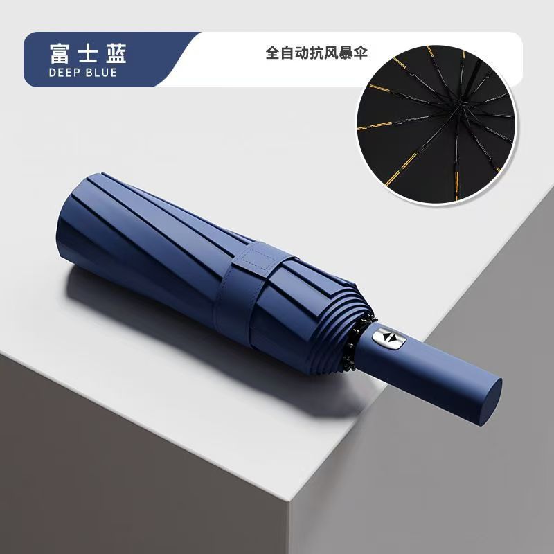 Paraguas automático de 24 huesos paraguas al por mayor gran paraguas de Sol de gran tamaño a prueba de UV pegamento negro fábrica de paraguas de sol femenino
