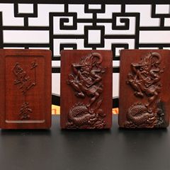 老料雷擊棗木魁星踢斗掛件吊墜雙面雕刻浮雕道家法器直播福利款