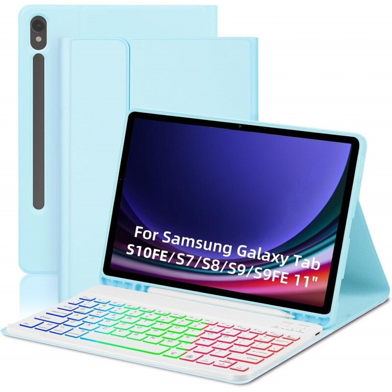 SamsungTab S10FE Case for Samsung Galaxy S9/S9FE Gradient Backlit Bluetooth Keyboard