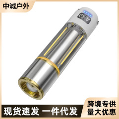 跨境强光手电筒多功能户外伸缩变焦可充电便携防水钨丝氛围露营灯