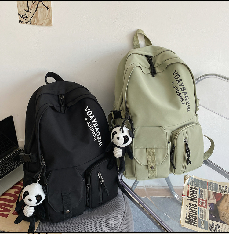 Korean Version Of Large Capacity Wild Backpack College Students Fashion Trend Couple Backpack display picture 8