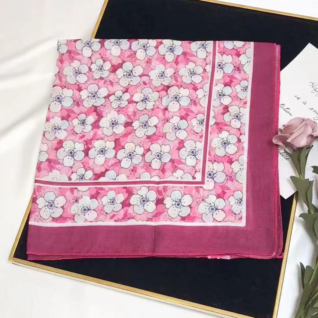 60g Weight Kerchief Classification Daily Occasion cotton and linen Material Flower Pattern Summer Season Women's Gender IG Style Style Women's IG Style Flower Cotton And Linen Kerchief 138