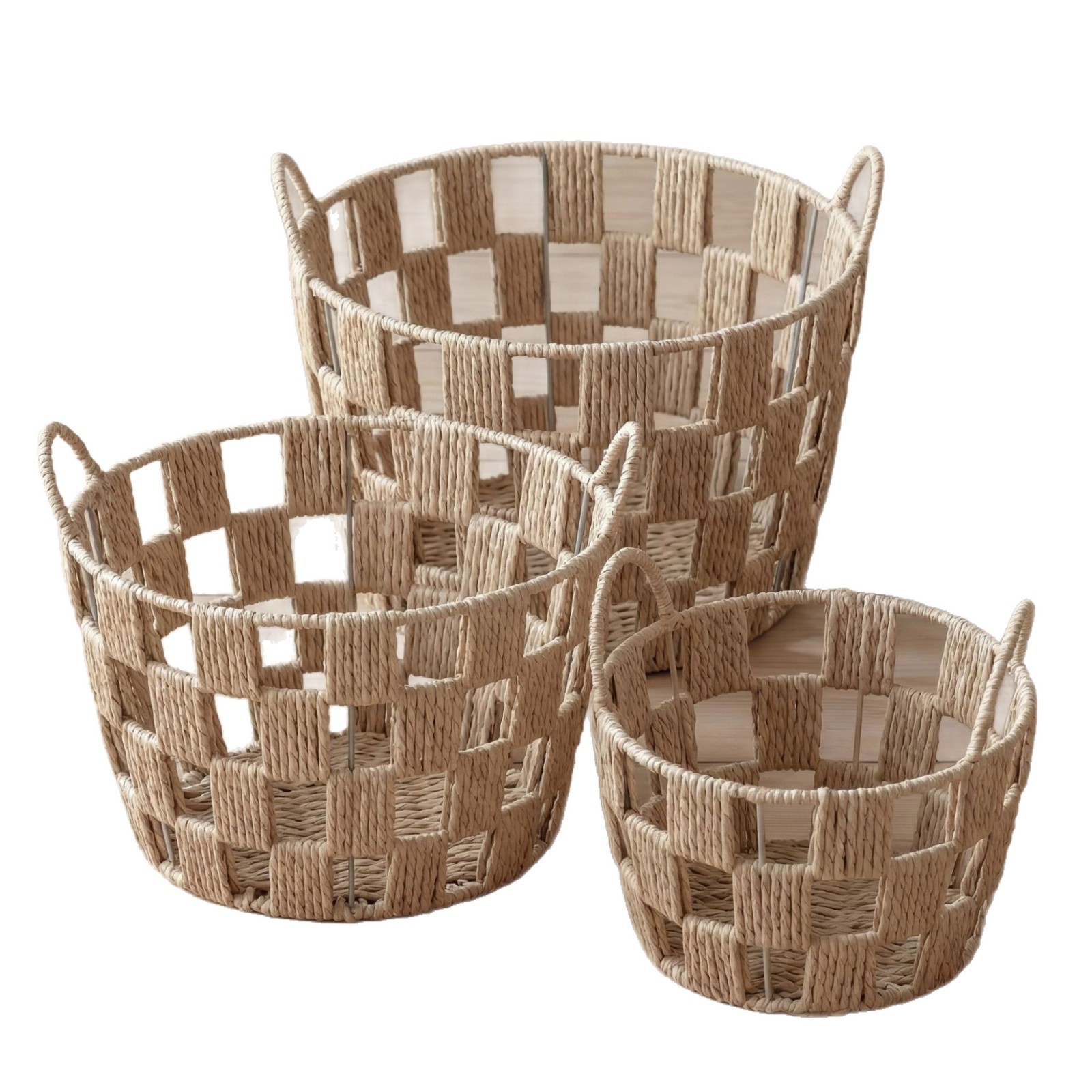 Cesta de almacenamiento de tejido de cuerda de papel juguetes para el hogar ropa de libros cesta de almacenamiento de cestas de artículos de mano acompañante caja de regalo vacía cesta de tejido
