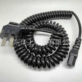 国标欧规美式澳规日本英规插头弹簧线三芯PU螺旋线加工电源弹簧线