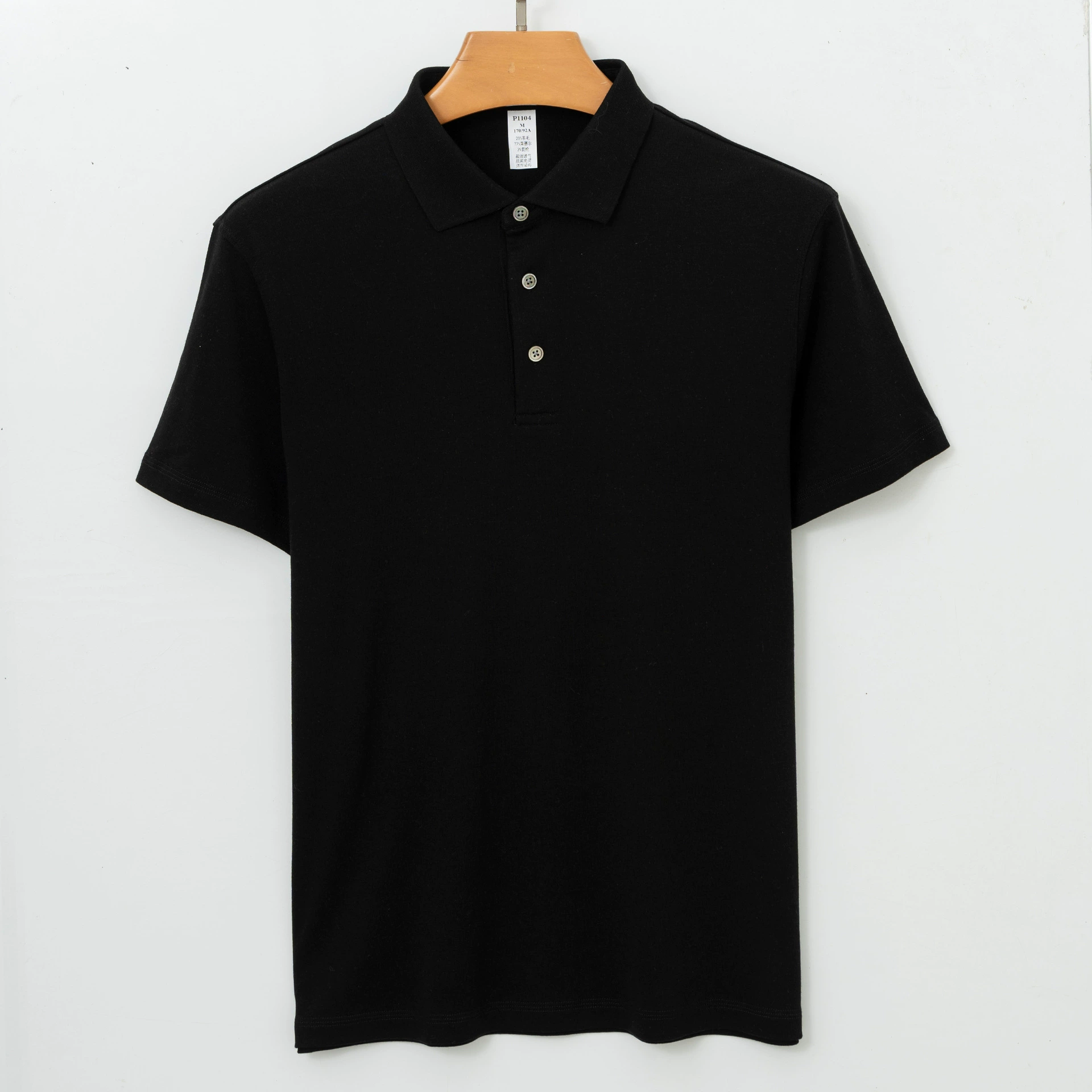 Поли polo из шерсти, элитная летняя футболка с коротким рукавом