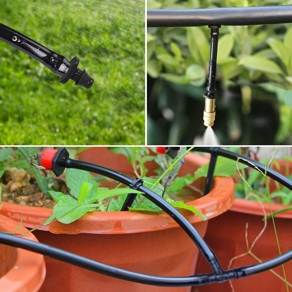 Transfronterizo 4 / 7 boca plana triple riego automático micro spray goteo accesorios de pulverización de riego de jardín accesorios de tubería de agua de PVC image 5
