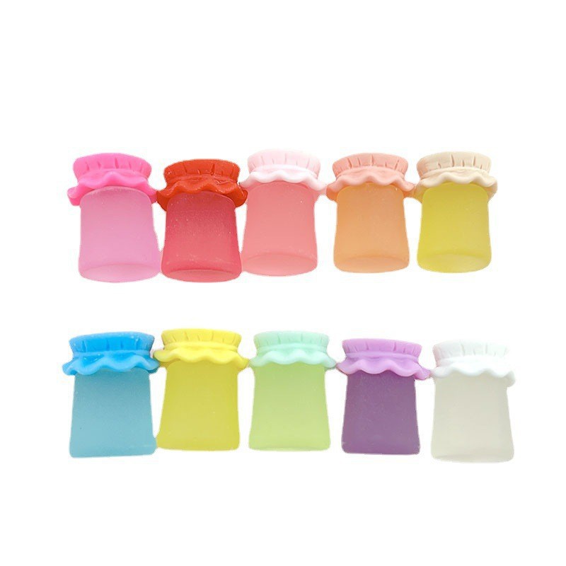 Llavero de botella de mermelada de miel luminoso de dibujos animados - Accesorio de colgante de micro paisaje de resina para comida y juego DIY