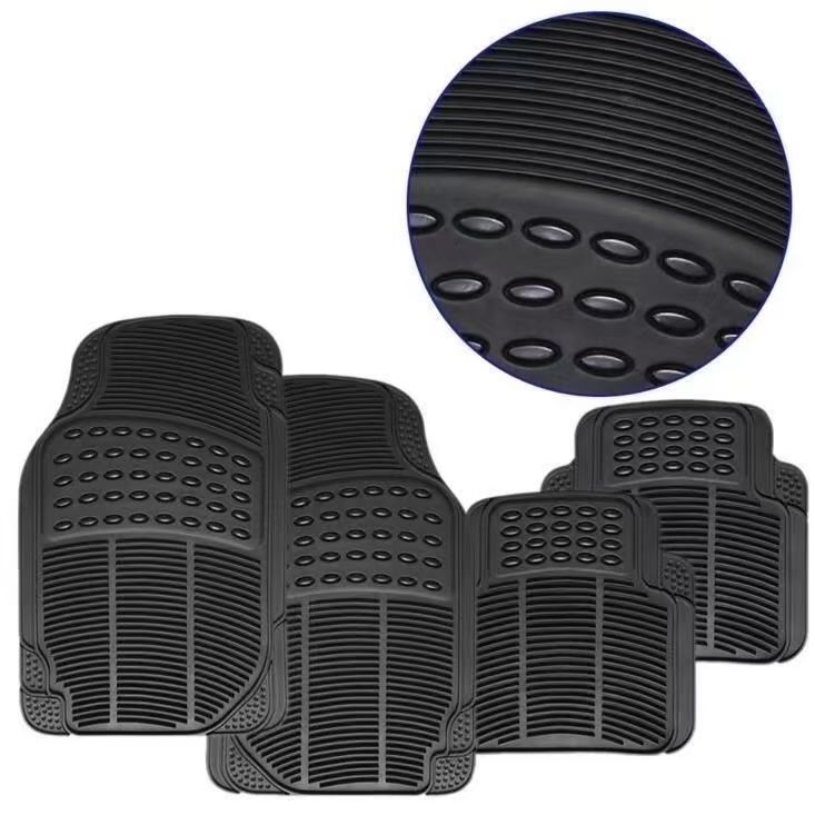 Mayorista anti-deslizante PVC cojín de piso para automóviles ojo de buey cuatro piezas conjunto de automóviles universal fácil de limpiar