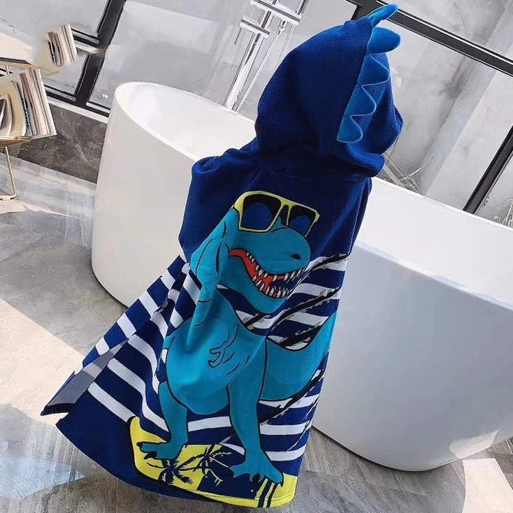 Children's Bath Towel Cloak Reactive Printed Microfiber Towel Swimming Towel Beach Towel Manufacturer Wholesale