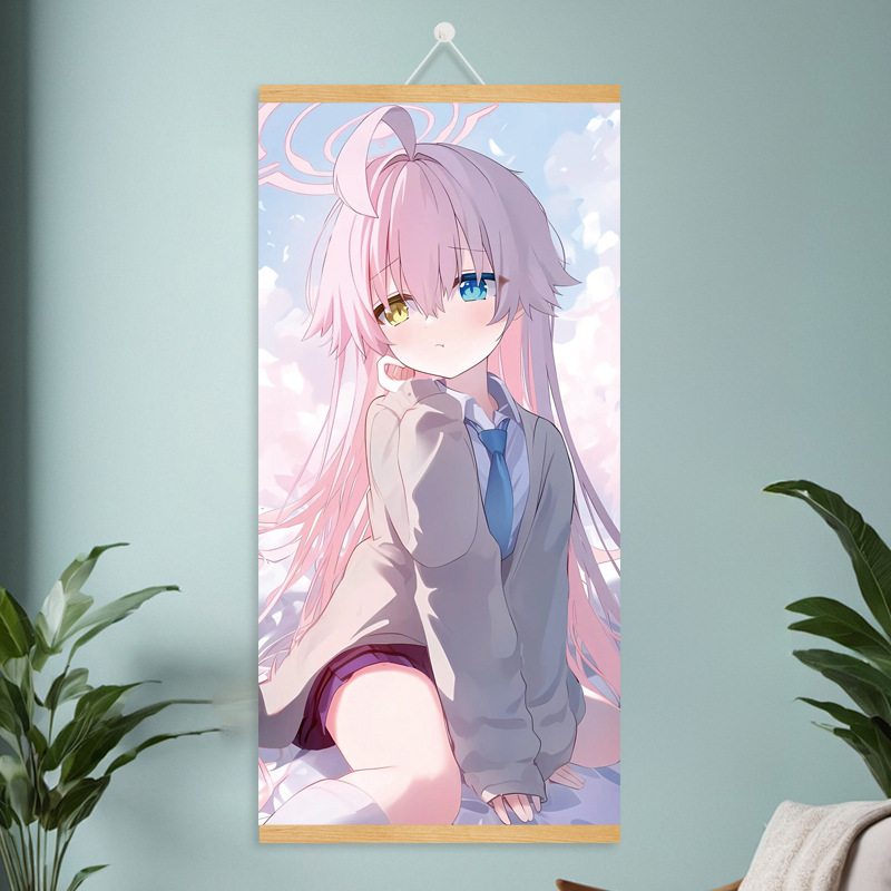 漫画コミック甘くてかわいい女の子ポスター工場ドロップシッピング無垢材スクロール吊り絵画越境電子商取引 Xiyin|undefined