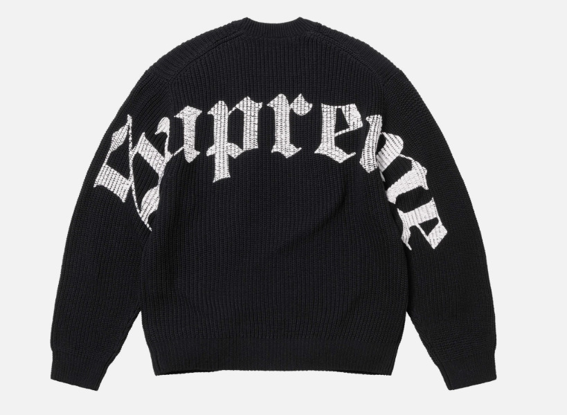 Supreme Crewneck Sweater Back Logo Black