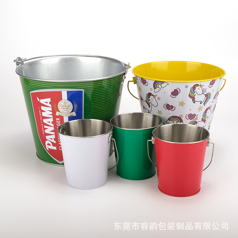 马口铁冰桶镀锌外贸5升双耳酒吧啤酒手提金属包装小铁桶