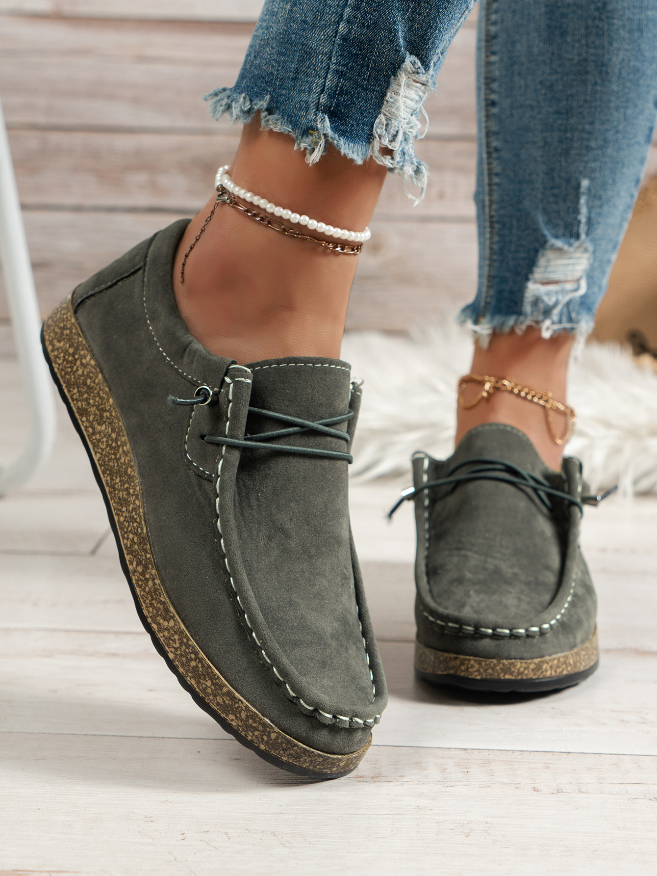 2024 new plus size women's shoes with flat bottom and elastic band lazy feet, casual single shoe for one foot_voghion.com