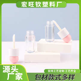 爆品新款l透明唇彩管唇釉空瓶大毛头新管唇油唇蜜DIY管彩装包材