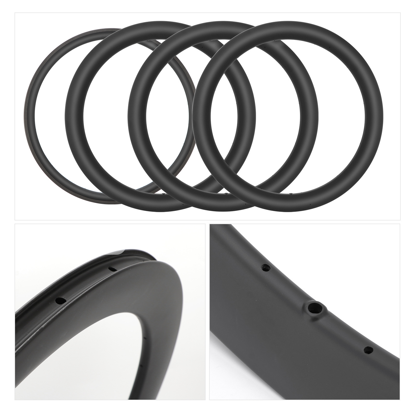 Bicicleta de carretera llanta de fibra de carbono 38/50/60mm de alta resistencia anillo de carbono apertura 700c muerto volando cuchillo anillo rueda de carbono