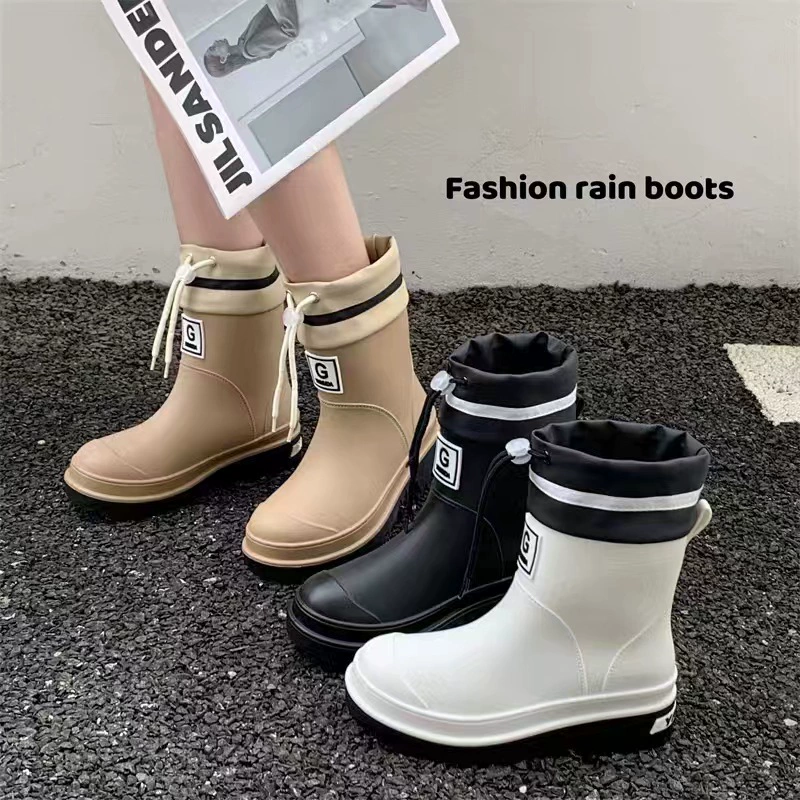 Новые ботинки Martin сапоги с ртом дождевой сапоги женская мода нескользящая водная обувь износостойкая наружная длинная труба водная нескользящая сапоги женская
