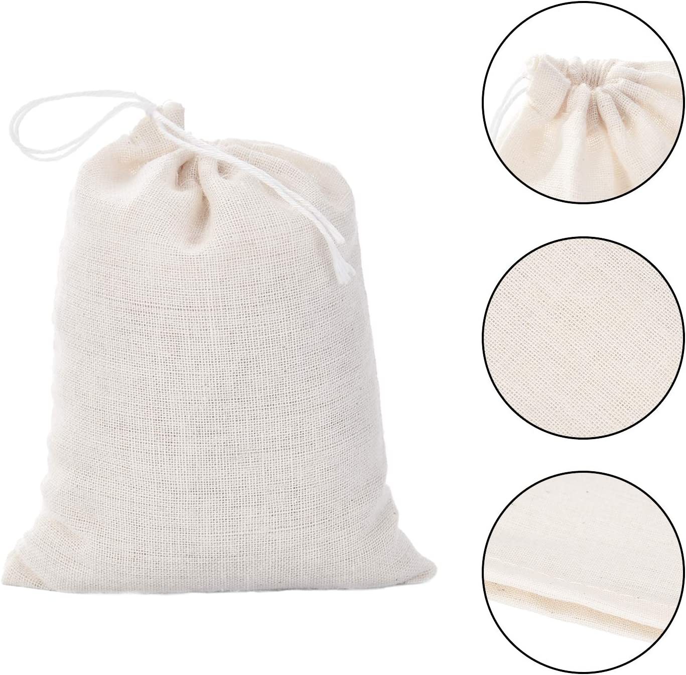 thumbnail image 1 of Bolsas de gasa para colar bolsas de té vacías reutilizables bolsas de sopa bolsas de especias para cocinar bolsas de café frío bolsas colador, beige, 1 of 5