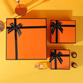 橙色生日礼品盒化妆品皮带围巾伴手礼盒大号创意礼品包装盒 定制