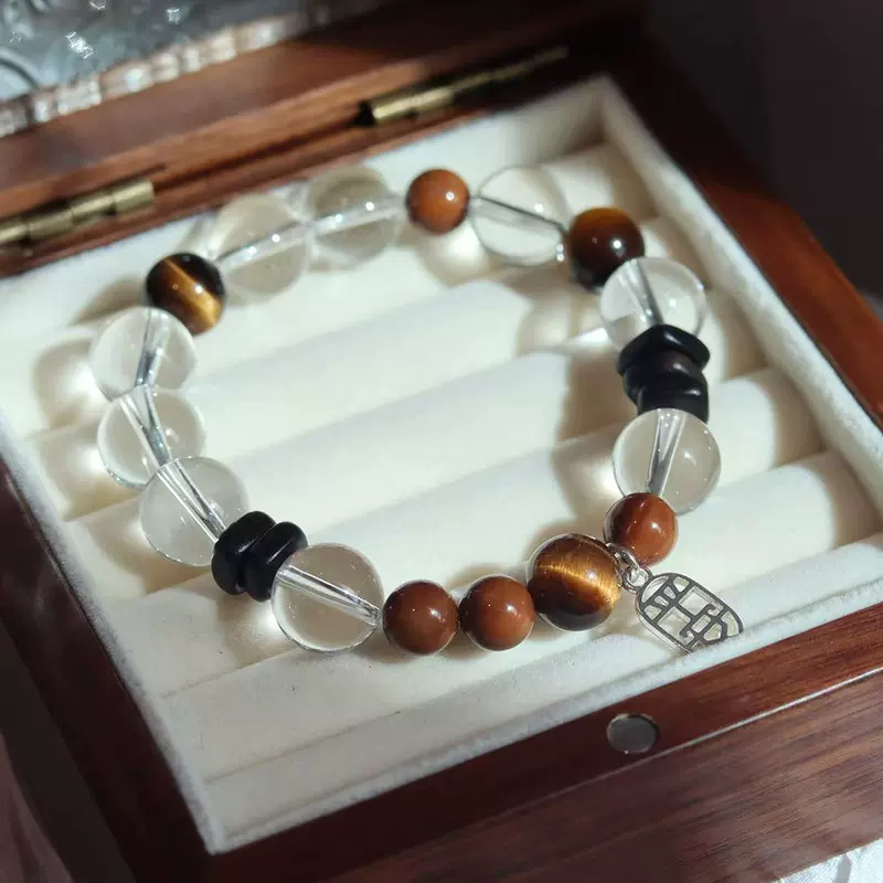 雏灵天然白水晶手链简约百搭达拉干奇楠沉香水晶diy手链一件代发