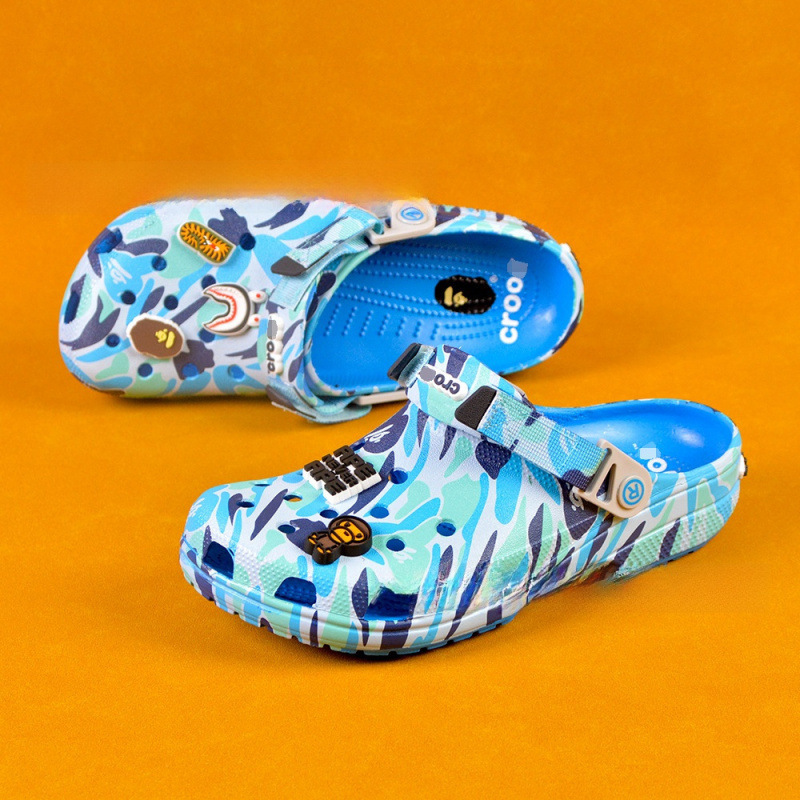 Cross Adult Kidsren Printed Camouflage Ape Bape Clogs Comfortable Slippers Sandals Beach Shoes