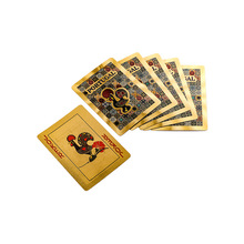 PVC土豪金箔金扑克牌定制 logo镀金镀银防水塑料材质金色广告扑克