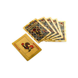 PVC土豪金箔金扑克牌定制 logo镀金镀银防水塑料材质金色广告扑克