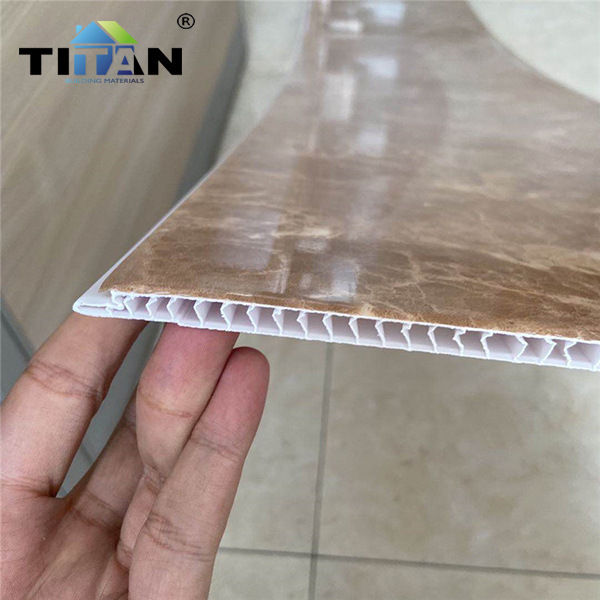Revestimiento de plástico Comercio exterior Revestimiento de acero plástico Tablero de pared de techo Impermeable Decoración de instalación rápida Panel de pared integrado de pvc