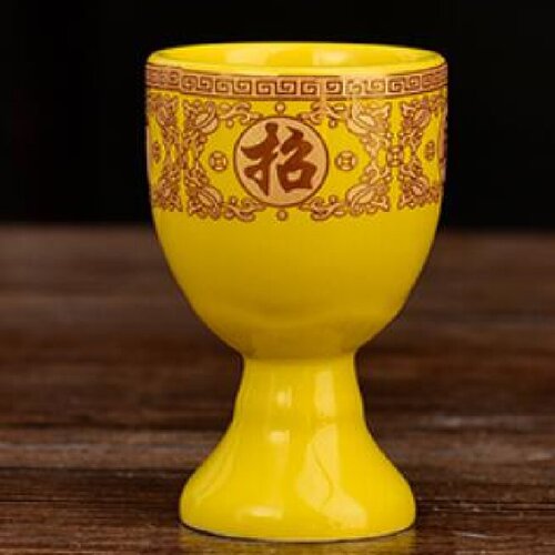 High-stem wine glass, ceramic wine glass, candle holder, candle, self-made oil lamp, small oil lamp, candle base, Buddhist accessories