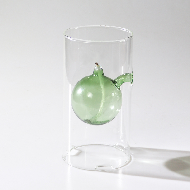 Lámpara de aceite de vidrio creativo candelabro lámpara de boda libre de humo hotel restaurante occidental con velas cena romántica decoración de la barra