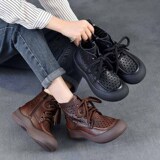 以一 Martens, кожаные ретро дышащие короткие сапоги, воловья кожа