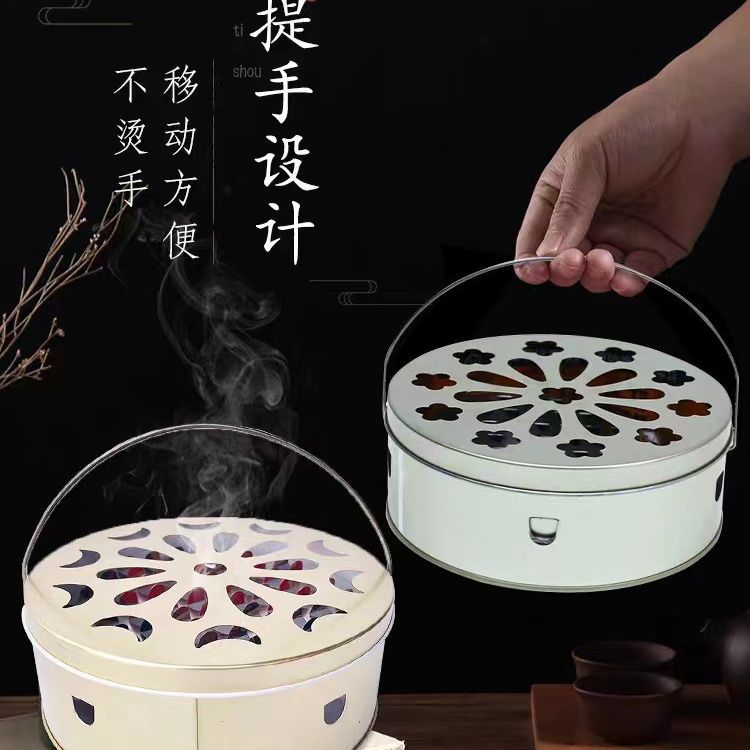 Covered mosquito coil holder with pin teeth mosquito coil tray, stainless steel mosquito coil box, bedroom anti-scald and fireproof mosquito coil burner