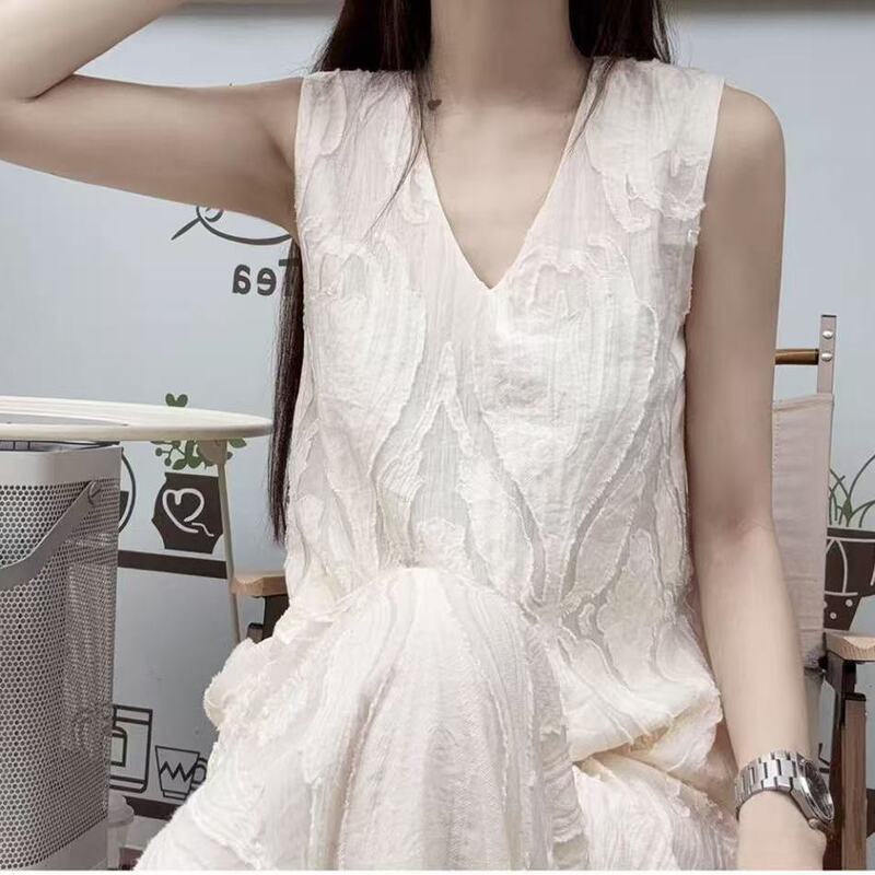 Very Fairy-Like Embroidered Jacquard Long Ankle-Length Dress 2025 Summer New Style Loose Plus-Size Long Dress Very Fairy-Like Embroidered Jacquard Long Ankle-Length Dress 2025 Summer New Style Loose Plus-Size Long Dress