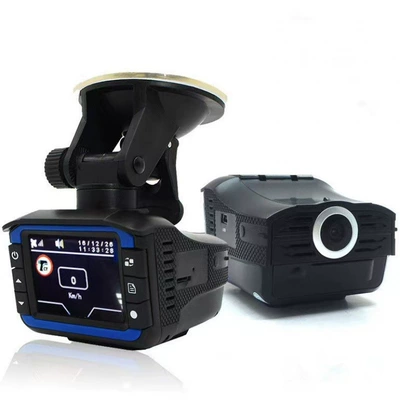 Cross-Border Factory Direct Sales Two-In-One Dashcam Electronic Dog Car-Mounted Radar Speed Detector Bilingual in English and Russian