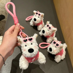 人気のウエストハイランド草書子犬バッグペンダントぬいぐるみキーホルダーアクセサリークリエイティブ人形着せ替えギフト