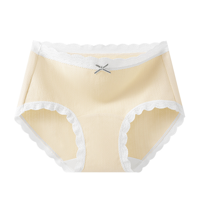 Bragas de algodón de encaje de color contrastante 10A entrepierna antibacteriana entrepierna larga sin costuras tipo A calzoncillos de algodón suave y transpirable para niñas