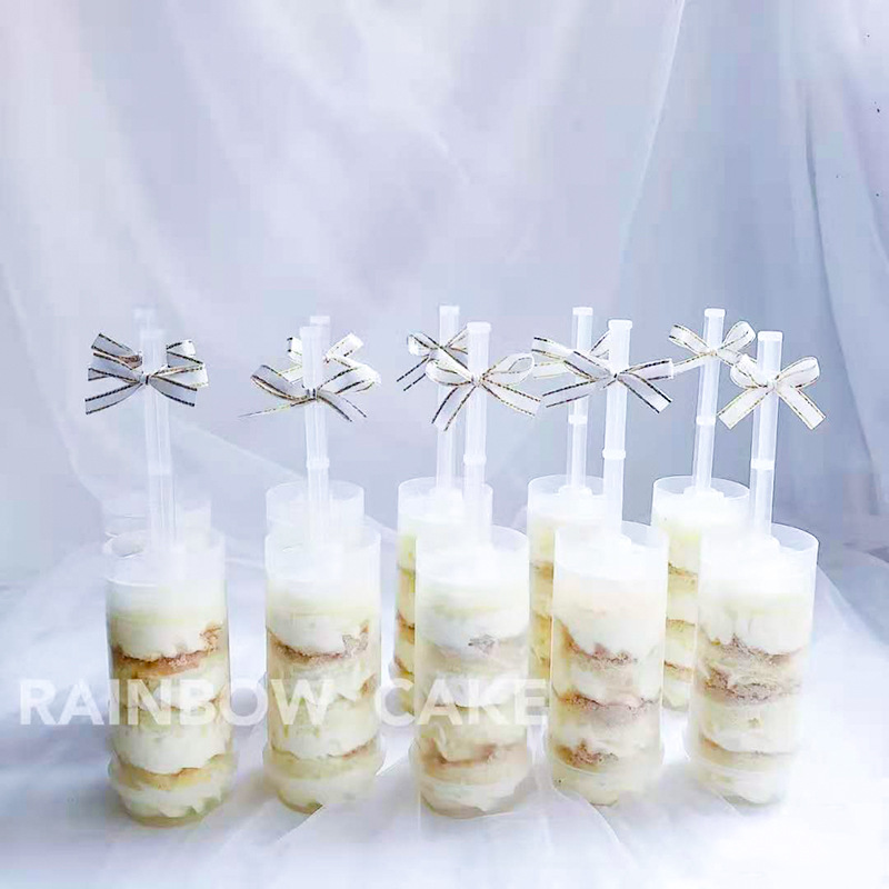 Circle Push Toy Cake Tube Baking Dessert Pastry Rainbow Ice Cream Pusher Push Tube Push Cup