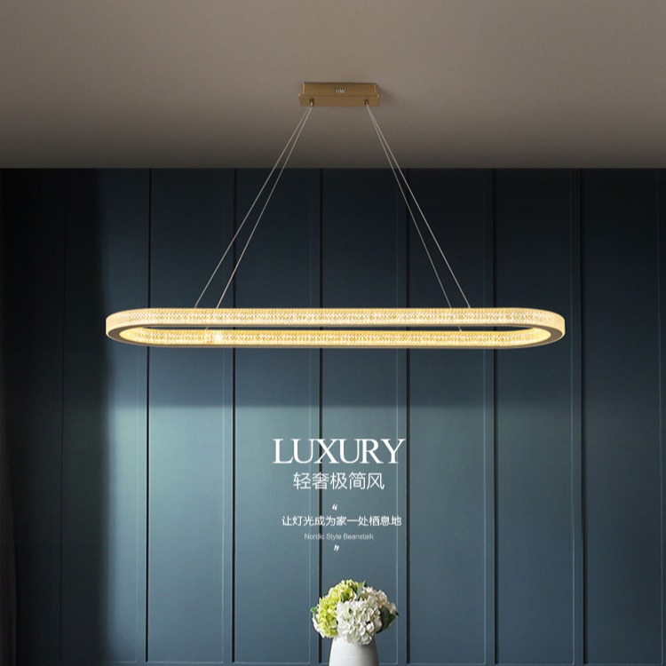 Nuevo tipo de alta gama de oficina oval comedor lujoso minimalista lámpara de mesa de comedor bar lámpara de comedor de oficina moderna lámpara de cama