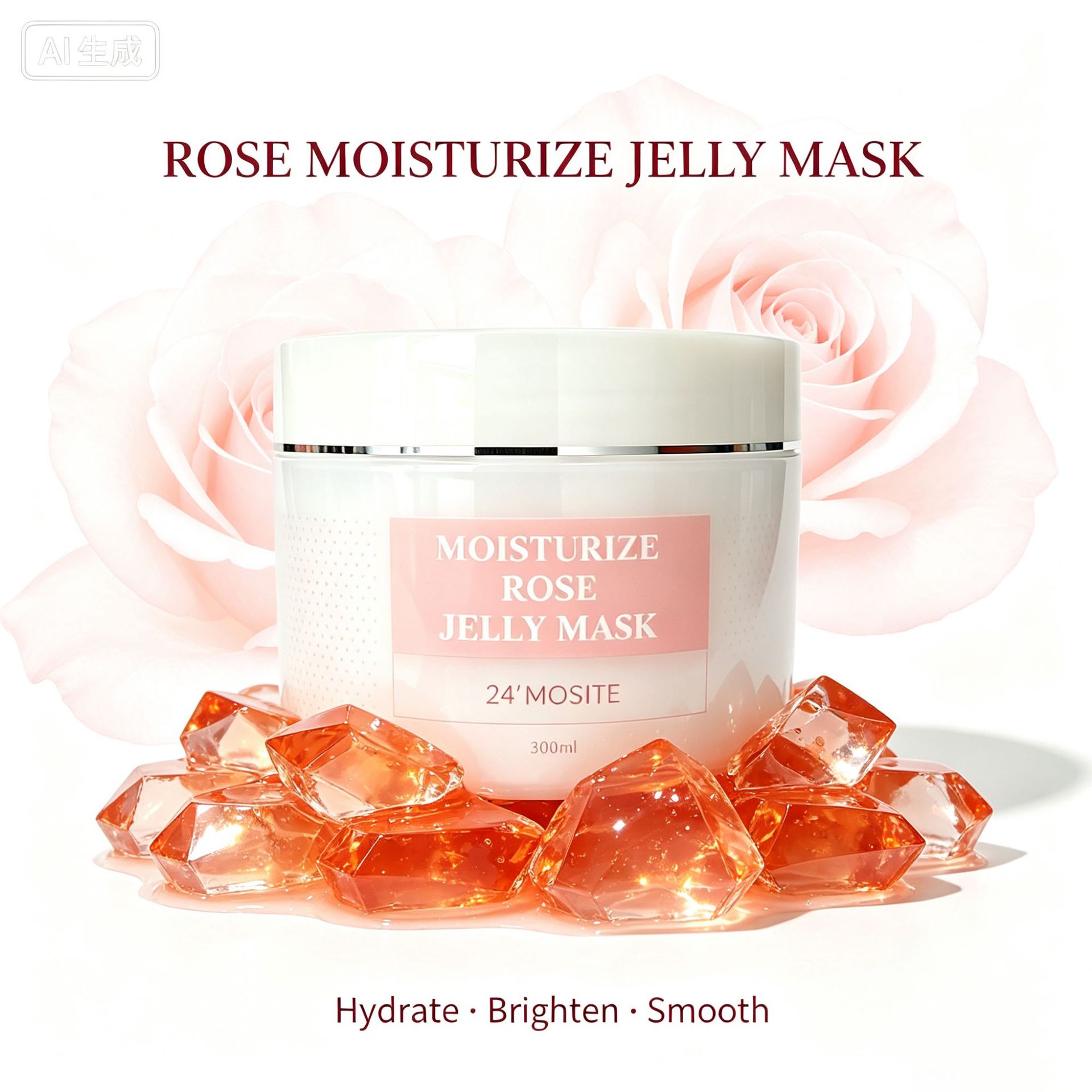 ROSE MOISTURIZEJELLY MASK rose jelly mask brightens skin tone and fades acne marks cross-border in stock