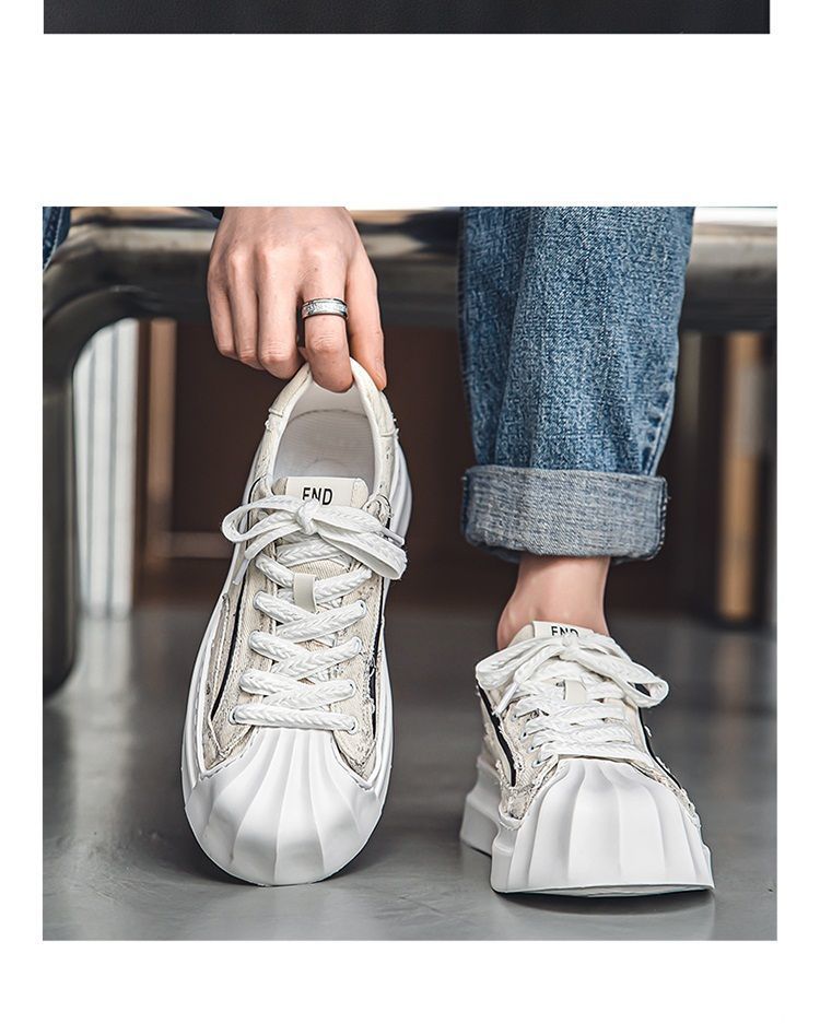 ShoeGlobe Canvas Herren-Sneaker 2025 mit neuer Shell-Toe-Zehenkappe – Sportschuhe für Jugendliche, rutschfest, trendig, für den Winter, Freizeit und Freizeit._voghion.com