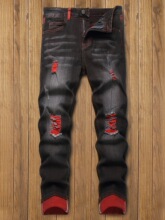 P 34016 Stretch Ripped Slim Jeans �����ƶ�����ţ��С�ſ�