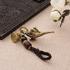 Wholesale pure copper gourd key Qianbao bag pendant pendant, vibrato brass gourd in -out artifact vibrato