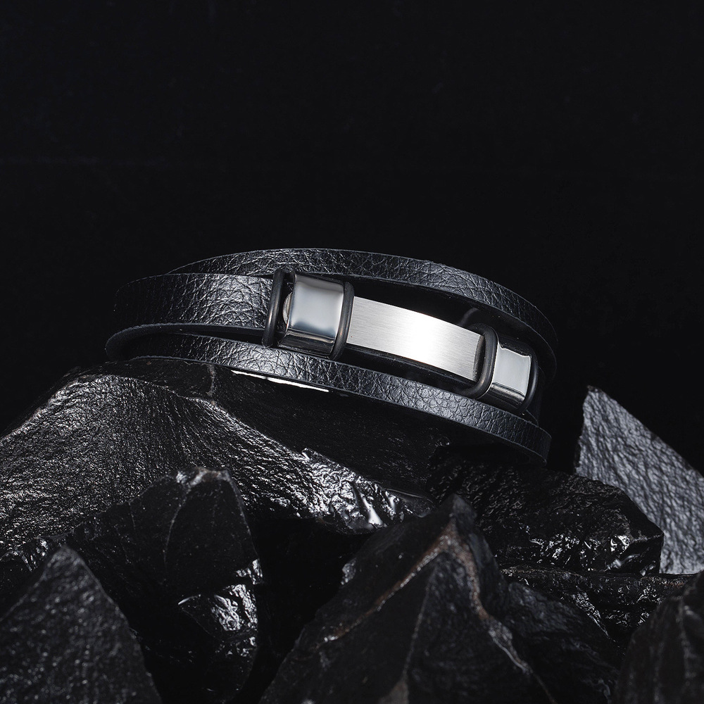 Retro double-layer stainless steel bracelet