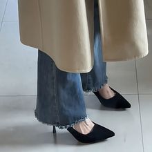 高跟鞋女细跟2024年秋夏季新款百搭面试工作鞋礼仪职业尖头单鞋女